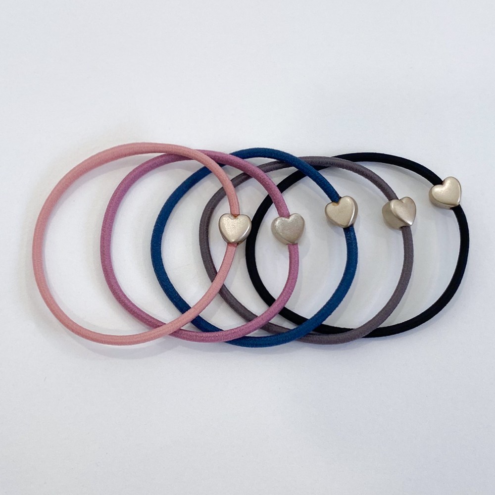 심플 하트 머리끈 5종/포인트 참 데일리 헤어고무줄, 1개 3,190원