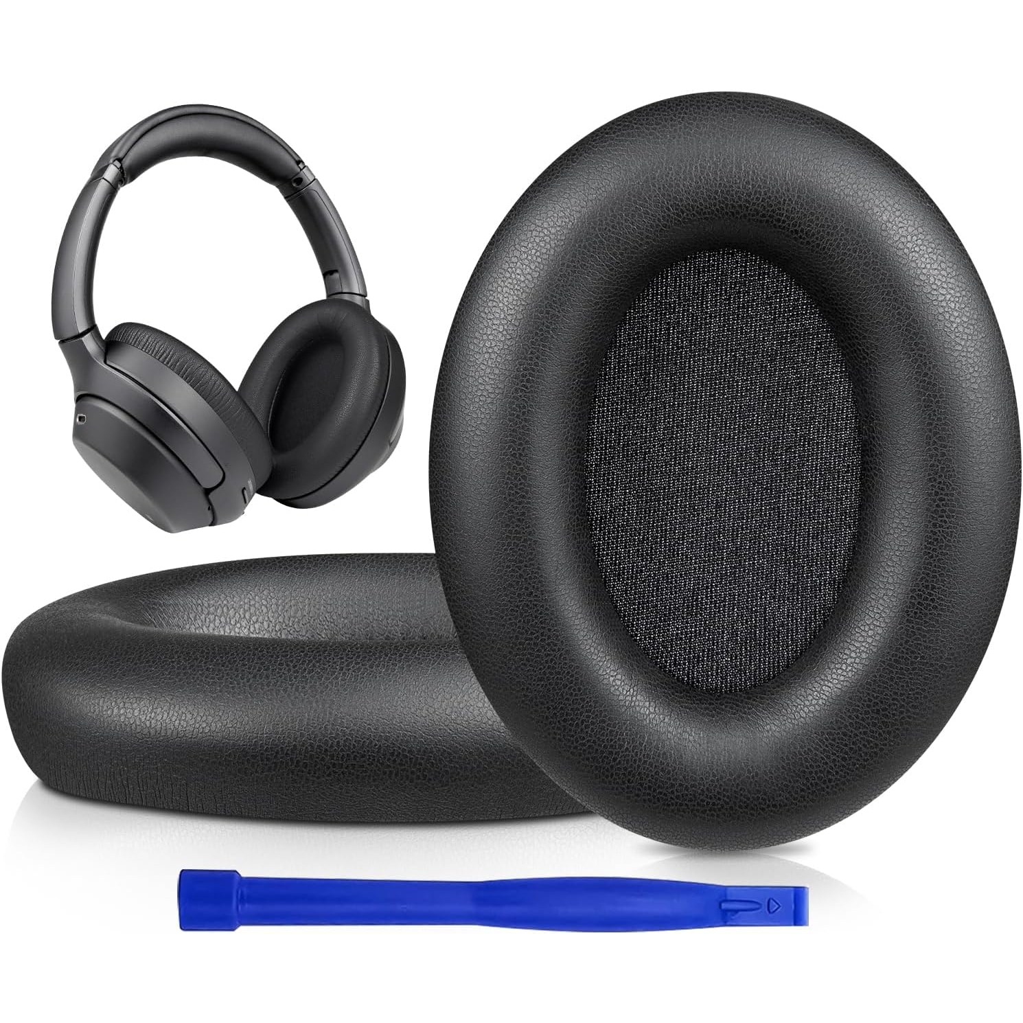 SOULWIT 교체용 이어패드-호환 모델 소니 Sony WH-1000XM3 (WH1000XM3) 오버이어 헤드폰 다양한 소재 선택 가능, 소음 차단 메모리 폼, 두께 증가, 1쌍 14,900원