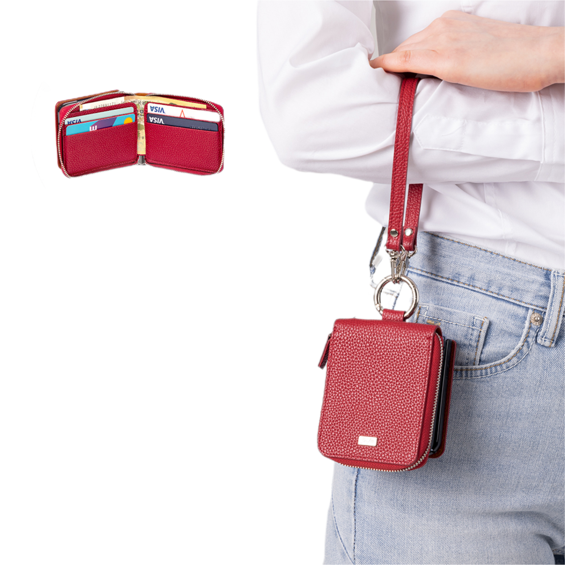 본아띠 돌체 천연소가죽 밀라노 토고 지갑형 지퍼 힌지보호 갤럭시 Z플립 핸드폰케이스+핸드 스트랩 66,700원