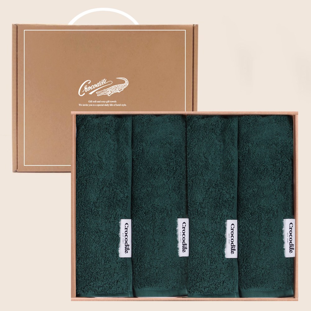 크로커다일 220g 오코텍스 40수 호텔 수건 선물 세트, 4개, 그린 37,400원