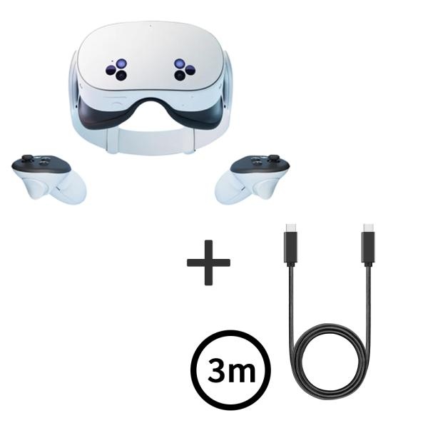 (Meta) Meta Quest 3S 128GB 메타퀘스트 VR 기기 (본품+USB3.2 Gen2 C to C타입 20Gbps 100W 고속충전 PD 케이블 3m) 514,270원