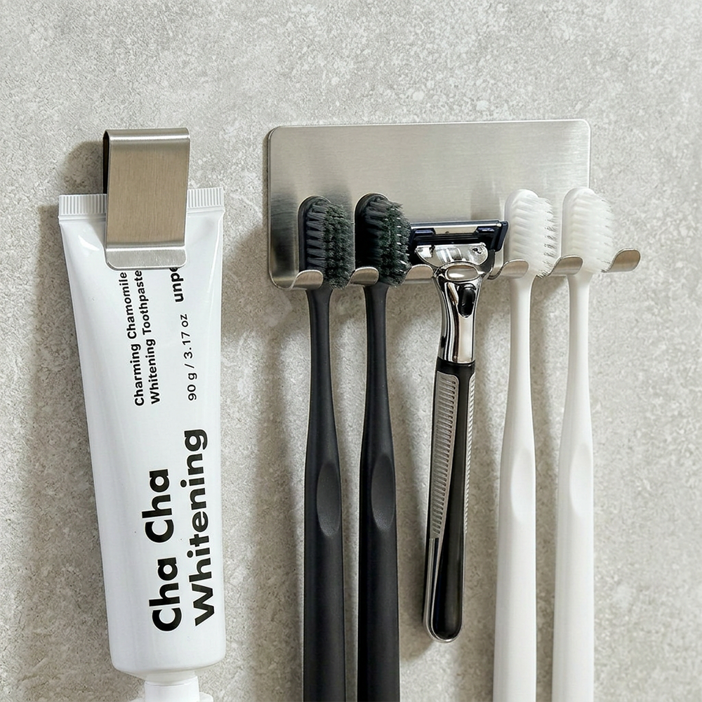 모브드 올 스텐 304 무타공 칫솔꽂이 세트 9,900원