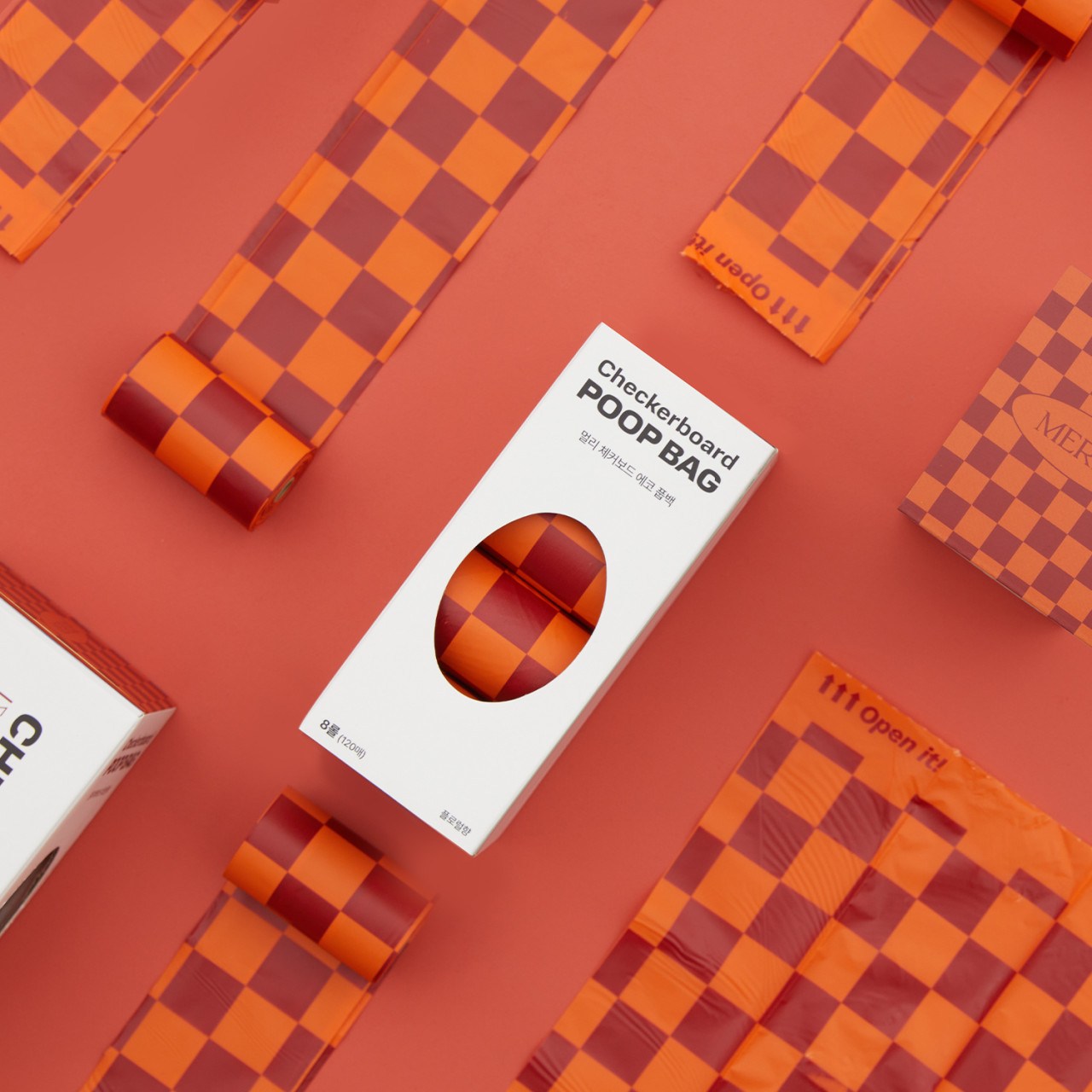 멀리 체커보드 풉백 120매 8롤 라벤더향 강아지 배변봉투, 1팩 7,900원