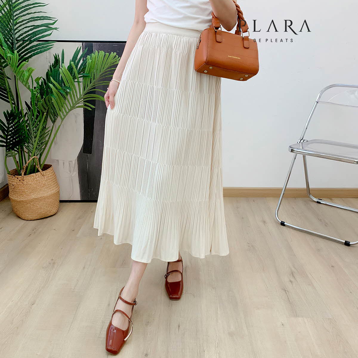 플라라 (88까지)플리츠벨루아블럭스커트 49,740원