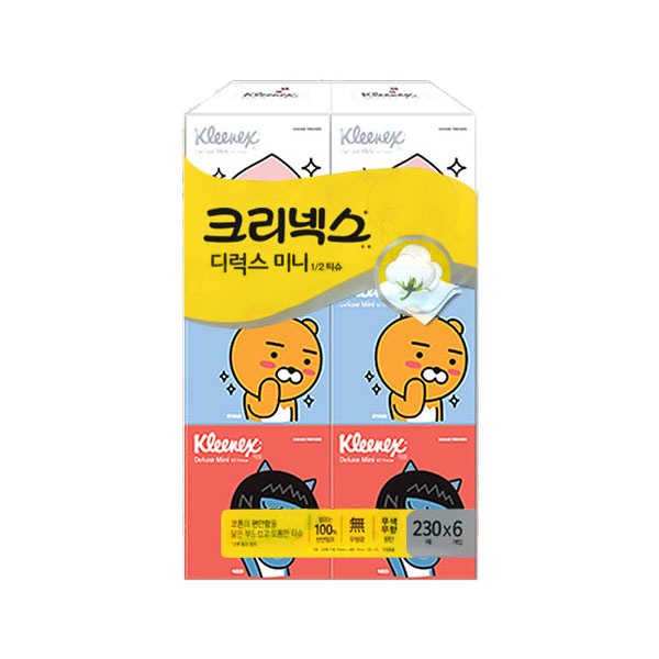 크리넥스 카카오 프렌즈 디럭스 미니 미용티슈 230매 X 6입 22,900원