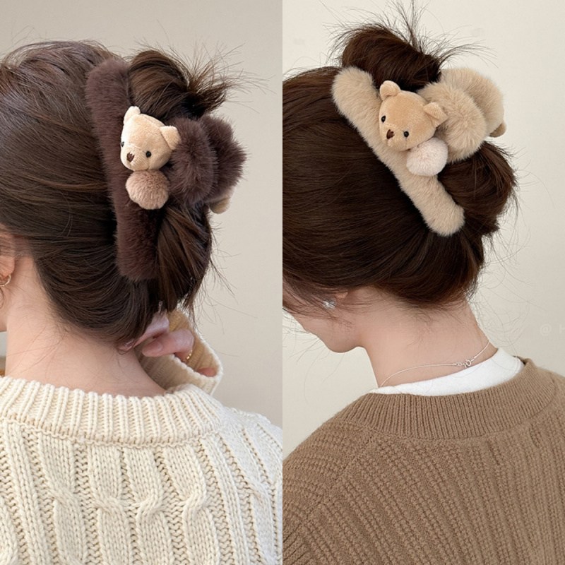 ZMBIRD 2종세트 뽀글이 귀여운 곰돌이 헤어 집게핀 N1583 9,600원