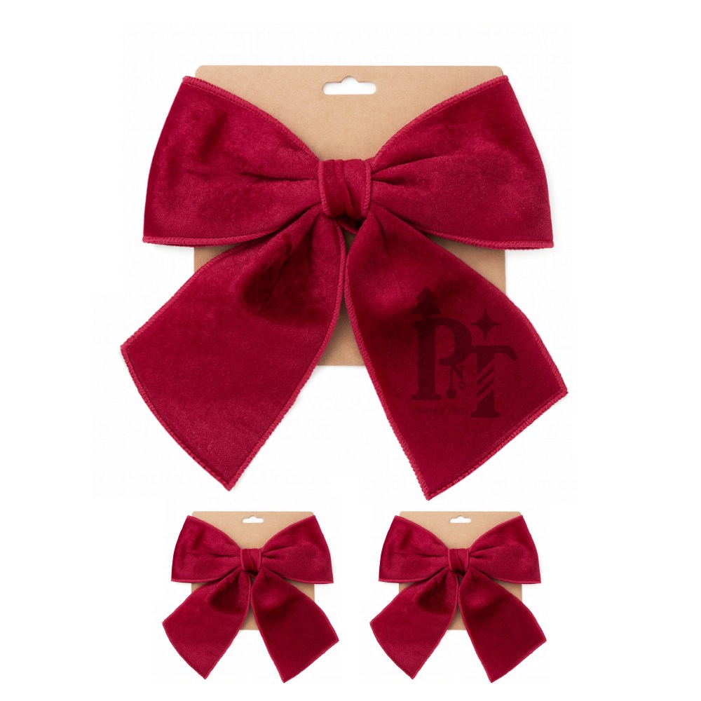 파티앤트리 크리스마스 트리 장식 벨벳 대형 리본 데코 오너먼트 세트 12,000원