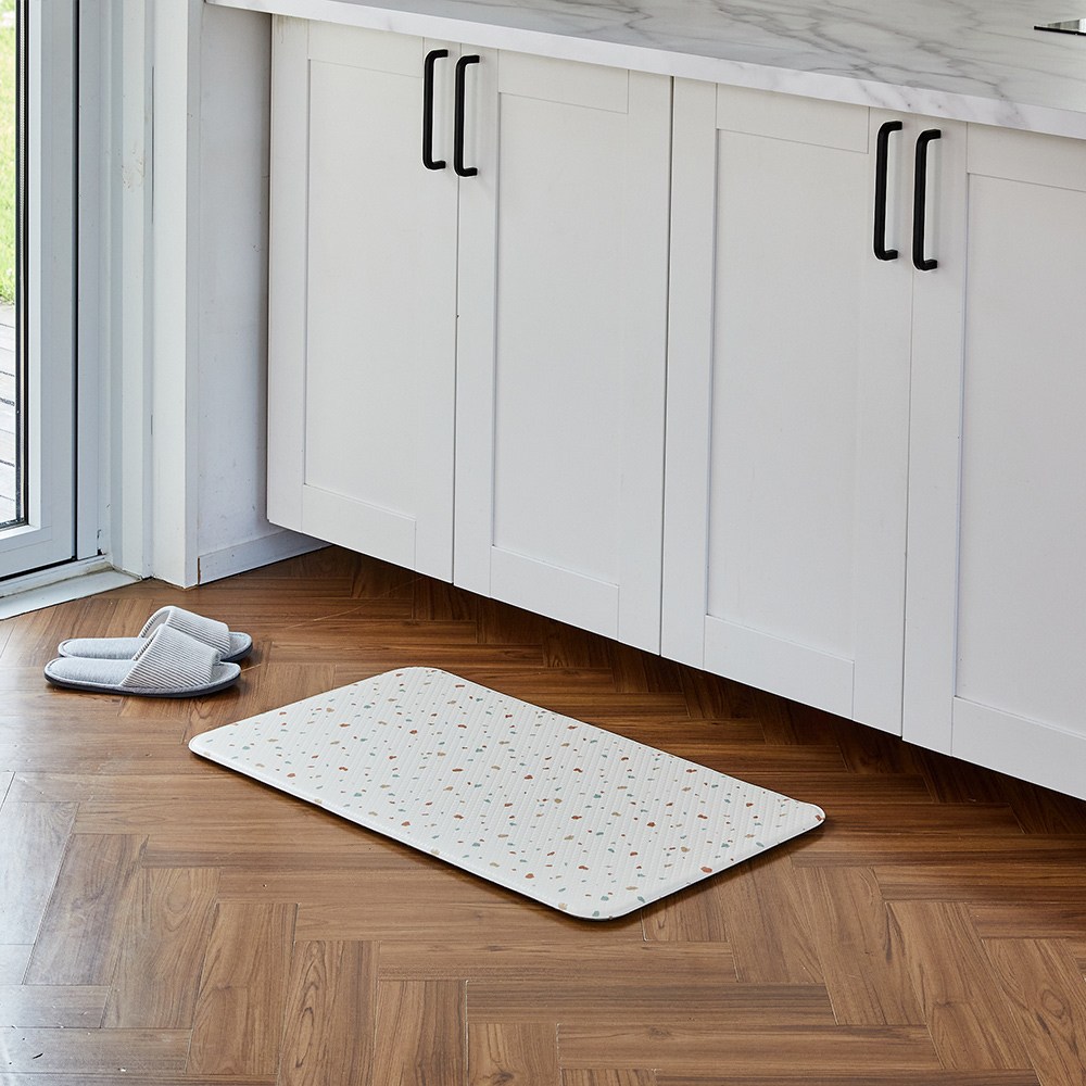 [모던하우스] 체크테라조 양면PVC 주방매트S 75x44x1.4 17,900원