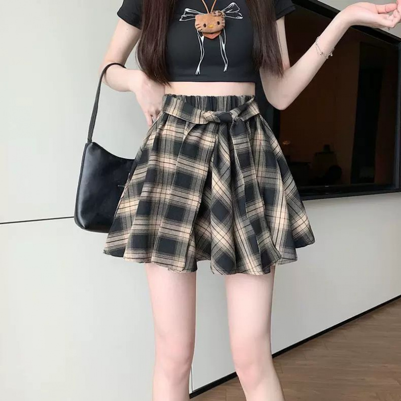 Choyur여성 체크 패턴 스커트 허리밴딩 귀여운 A라인tyq, 현재가 15,900원