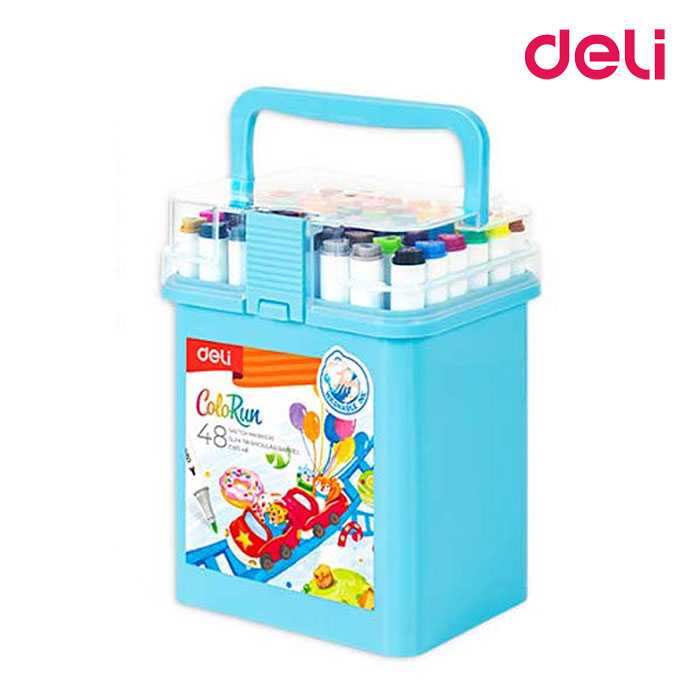 델리 워셔블 슬림 삼각 수성 트윈 마카펜 48색, 단품, 상세페이지 참조 24,640원