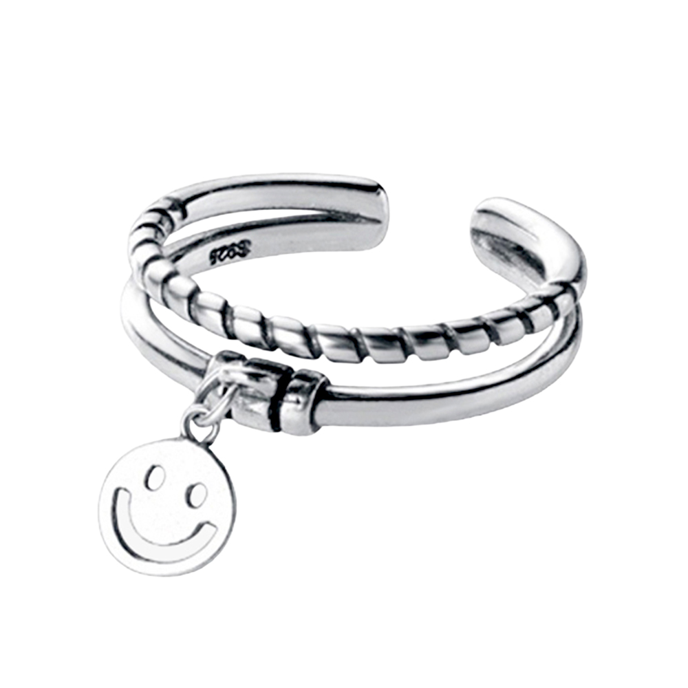 헤미안 실버 925 유화 스마일 은 반지 HR250732B 47,900원