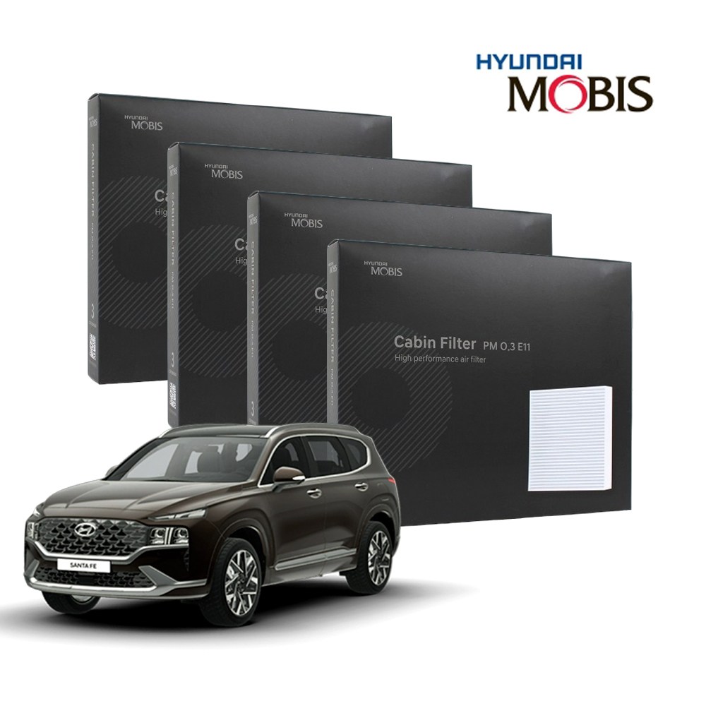 현대모비스 정품 프리미엄 에어컨필터 2년분 4개입 싼타페TM 전용 2018년~2020년식 적용 49,900원