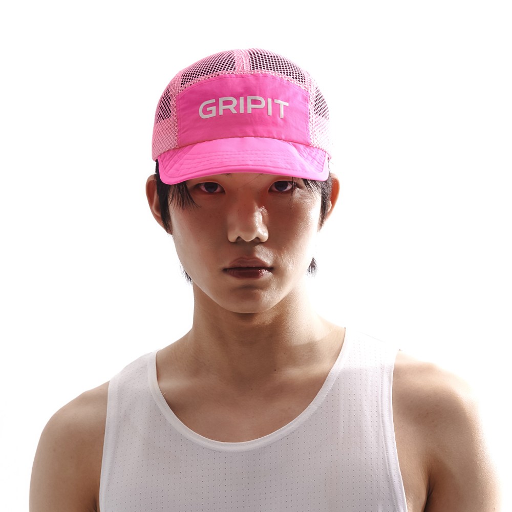 [평일당일출고] 100% 국내제작 그리핏 트레일 러닝 캡모자 스포츠 초경량 UV 차단 마라톤 운동 땀흡수 메쉬 볼캡 등산 스트랩, 핑크, 1개 49,900원