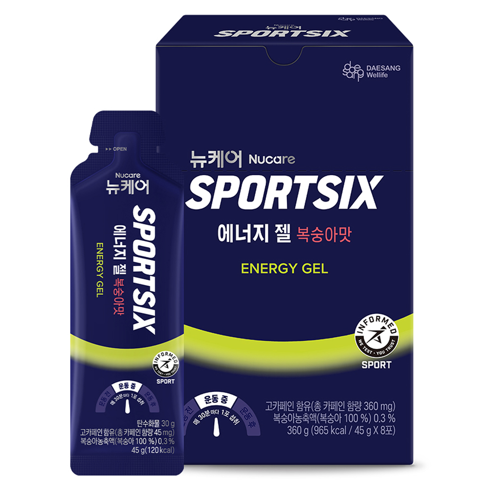 뉴케어스포식스 정품 에너지 젤 복숭아맛, 8회분, 1개 13,900원