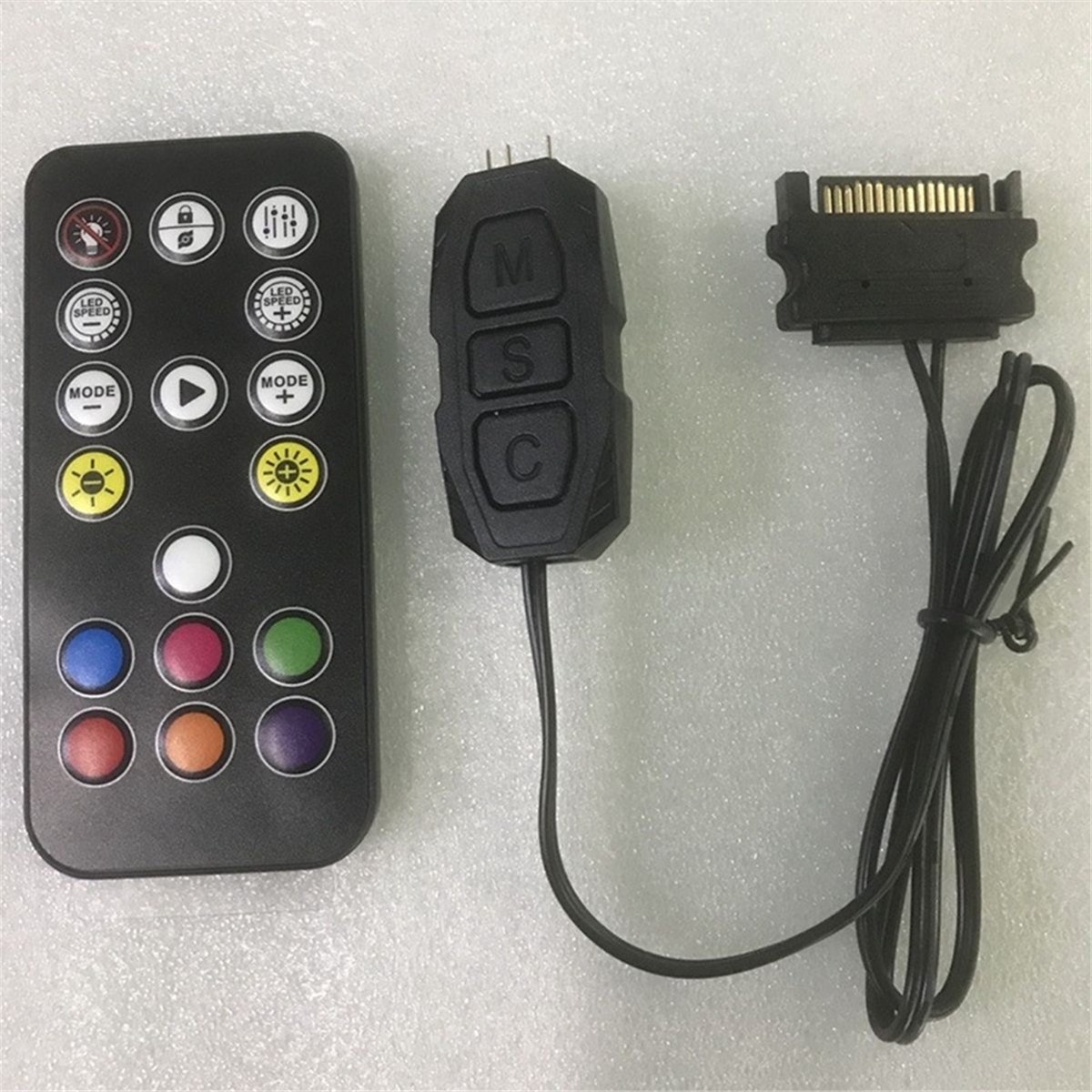 ARGB 컨트롤러 5V 3핀-SATA 전원 공급 장치 RGB 컨트롤러 3PIN 허브 컴퓨터 CPU 케이스 팬 LED 라이트 라디에이터 검정색 6,870원