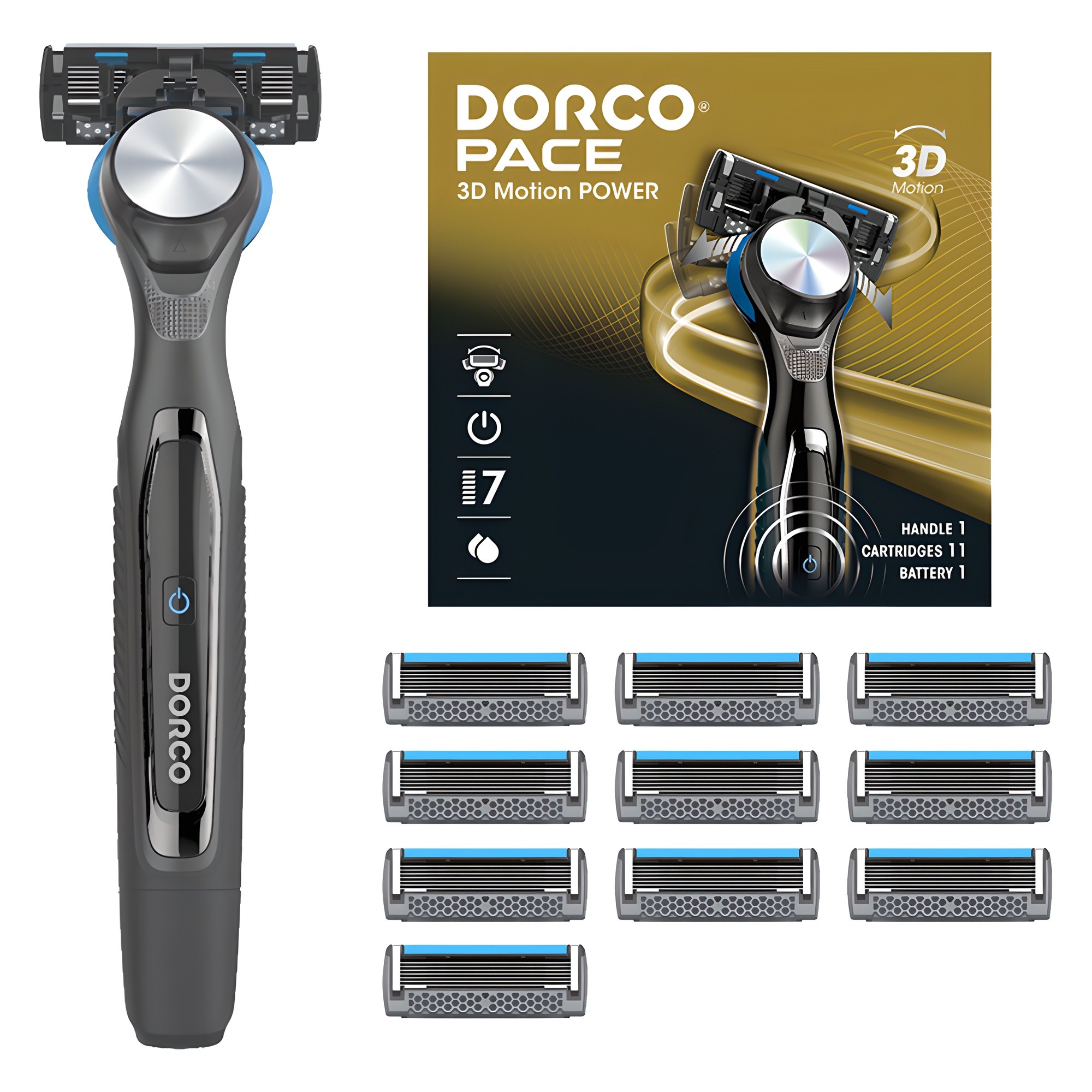 도루코 페이스 3D 모션파워 면도기 세트, 면도기 핸들 + 면도날 11p, 1세트 45,900원