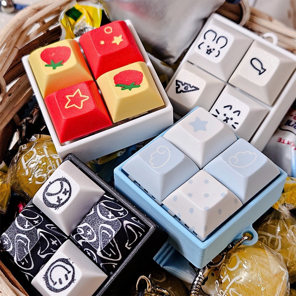 데일리 팝 4구 키캡 키링 청축 키보드 스트레스 해소 클릭커 피젯 토이, 1개 12,800원