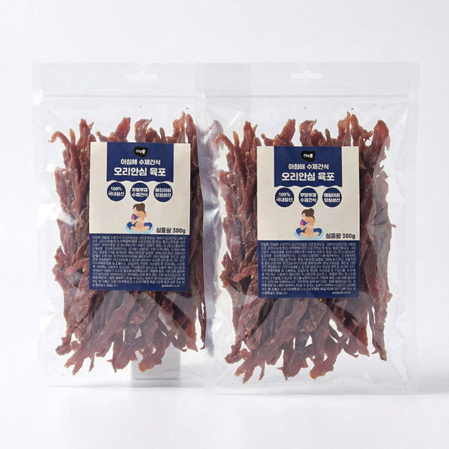 아침애 대용량 강아지 수제간식, 2개, 대용량 오리안심 육포 33,200원