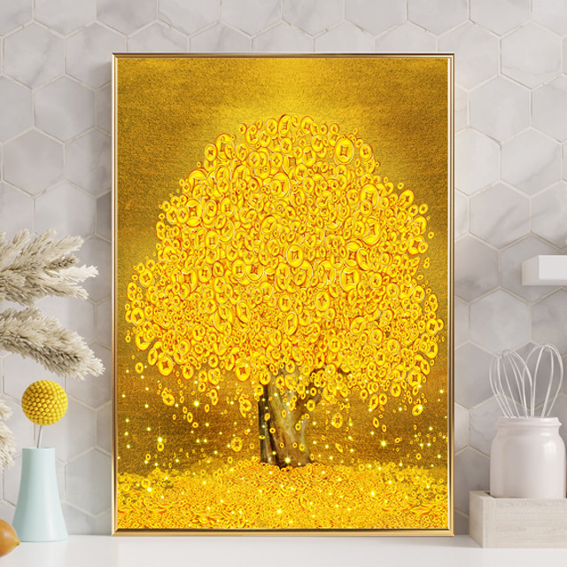 황금 돈나무 액자 금전운 인테리어 개업 집들이선물 대형 돈들어오는그림, 그레이 98,000원