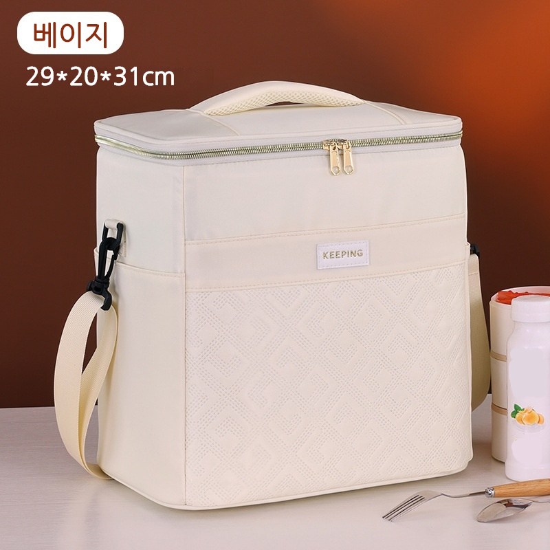대용량 PEVA 캠핑가방 야외 보온보냉가방 피크닉가방 도시락 가방, 베이지 24,900원