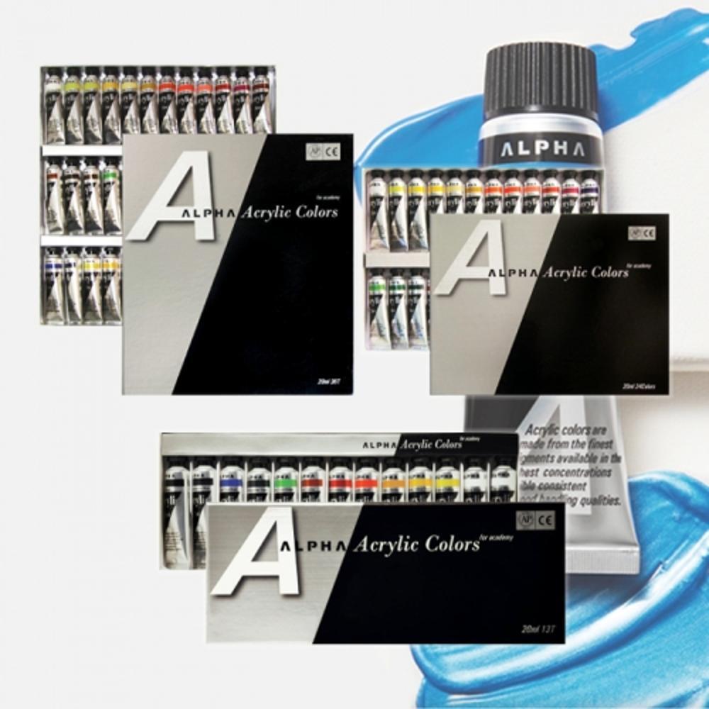 HGR 알파 실버 아크릴 물감set 20ml 13색 24색 36색 43,400원