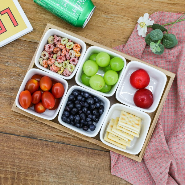 카밀리아 나눔접시 반찬 그릇 디저트, 사각접시 6개+트레이, 1세트 25,900원