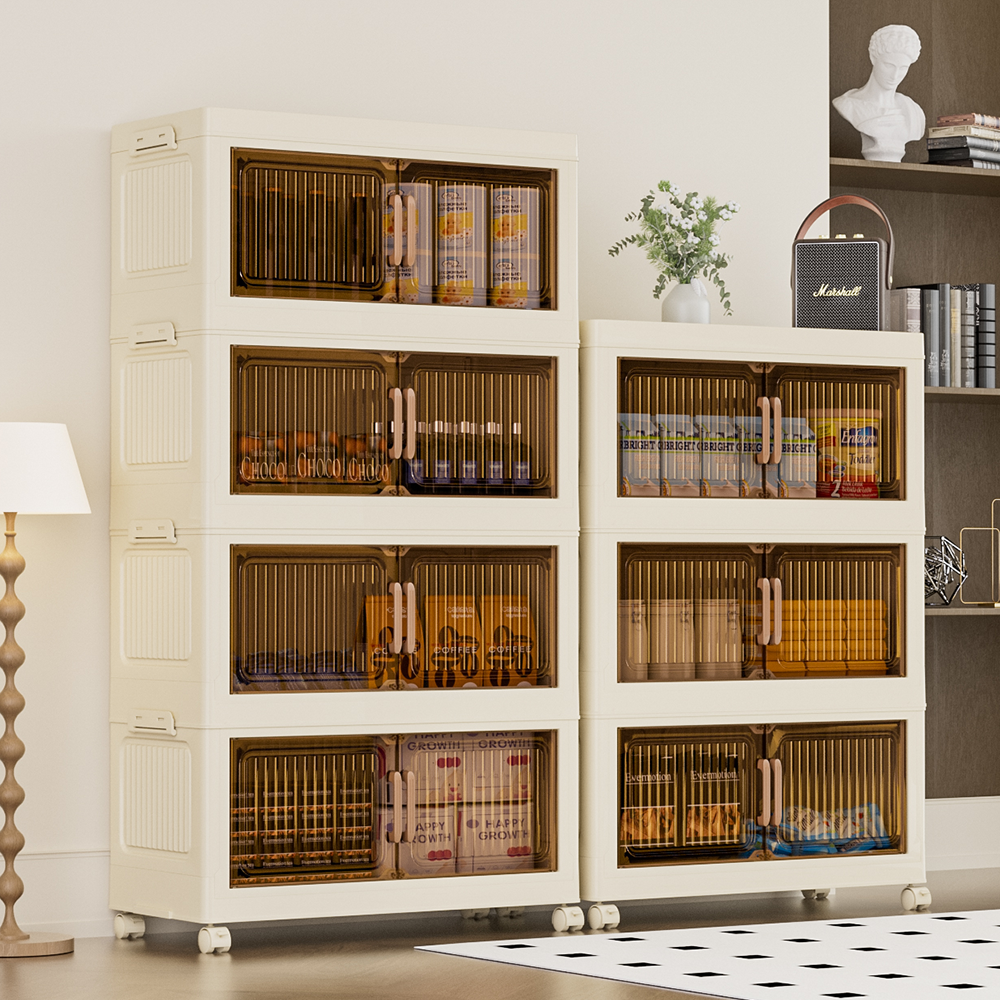 다용도 접이식 수납장 조립 필요 없음 가정용 거실수납장 이동식 가구 폴딩 수납 정리함, 4단, 50*25*94cm 38,900원