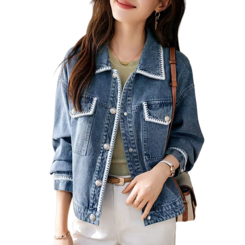 Makone 여성 캐주얼 워싱 청자켓 심플 트랜드 데님 잠바 데일리 스쿨룩 36,900원