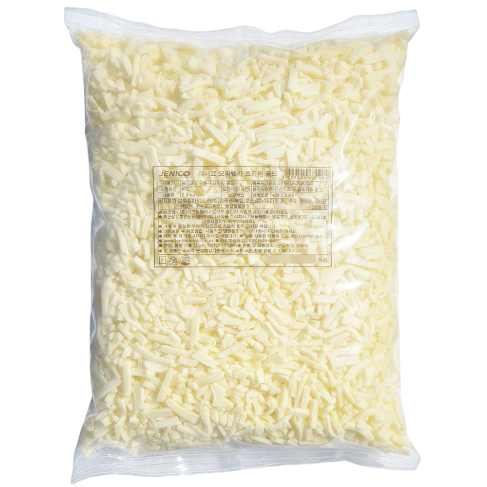 자연치즈 100% 모짜렐라 피자치즈 2.5kg 대용량 자연치즈 슈레드, 2.5kg, 4개 112,900원