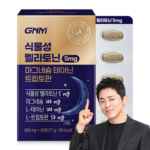 GNM 식물성 멜라토닌 5mg 마그네슘 테아닌 트립토판, 1개, 30정, 현재가 16,900원