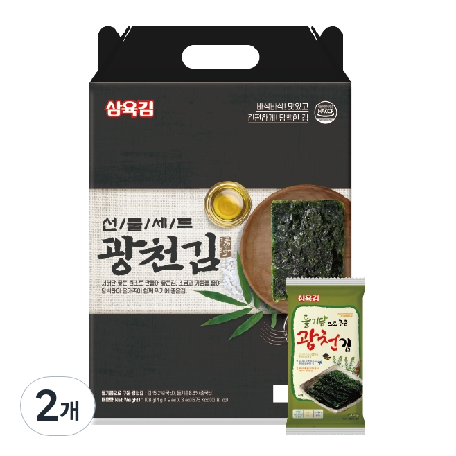 삼육김 광천김 2호 선물세트, 4g, 27봉, 108g, 2개 27,800원