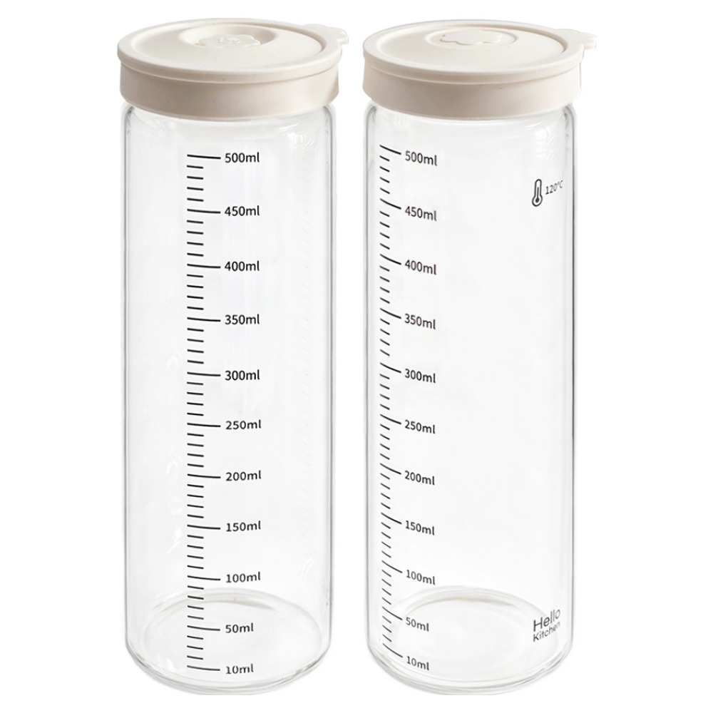 헬로키친 내열유리 실리콘캡 눈금 유리병, 500ml, 2개 10,210원