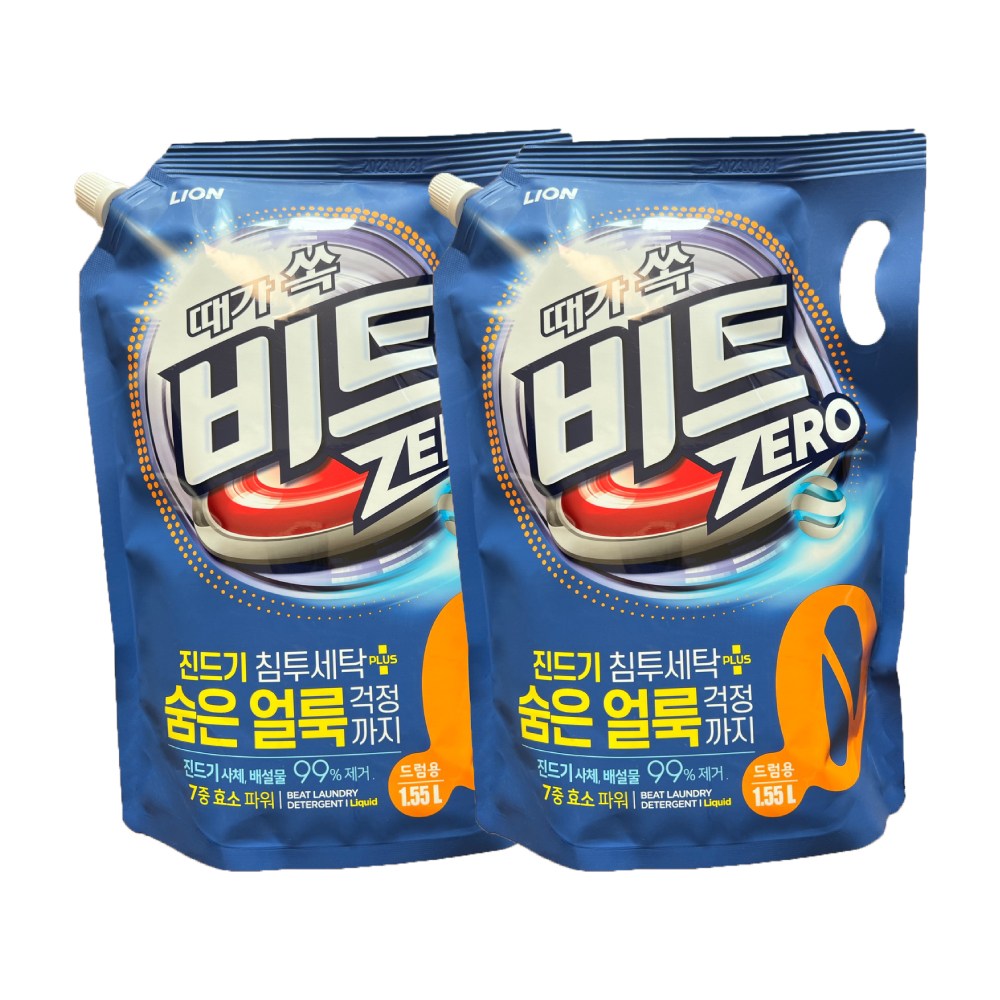 비트 제로 액체세제 드럼용 리필 1.55L, 1.55L, 2개 9,530원
