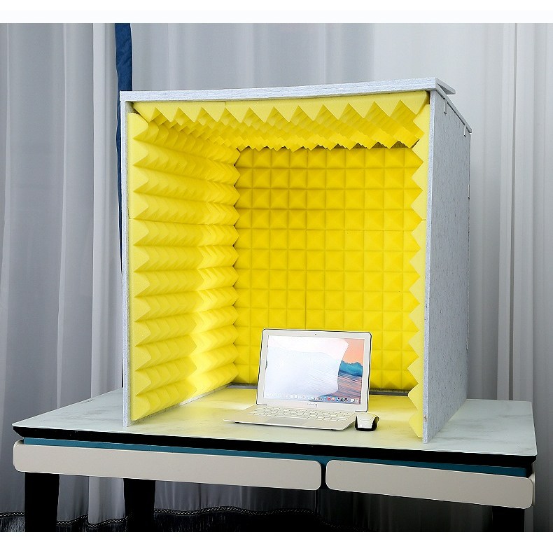 반밀폐형 방음부스 이동식 흡음재 개인촬영 데스크탑 홈 소음차단 레코딩 조립식 스튜디오 방음 커버 개인 모듈러 레코딩 아티팩트 제거, 1개, 안감 노랑 120,000원