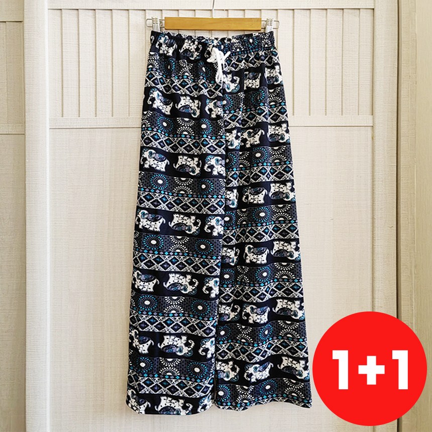 쿨쉐어 1+1 아이스 냉장고 코끼리 바지 고무줄 밴딩 여름 쿨 팬츠 몸빼 홈웨어 12,400원