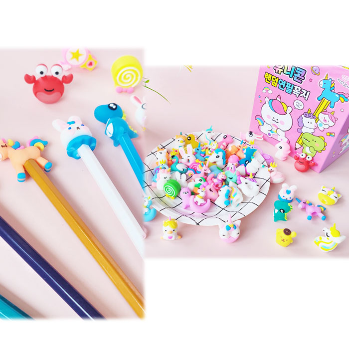 유니콘 랜덤 연필 꼭지 350원