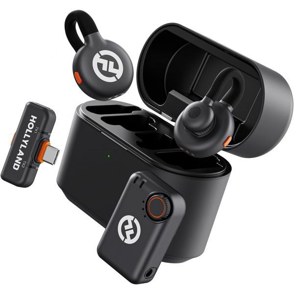 홀리랜드 LARK M2S 무선 라발리에 마이크 콤보 카메라 수신기 + 타입C CL 케이블 아이폰안드로이드카메라용 로고 없음 티타늄 고음질 오디오 노이즈 캔슬링 브이로그 영상 제 243,100원