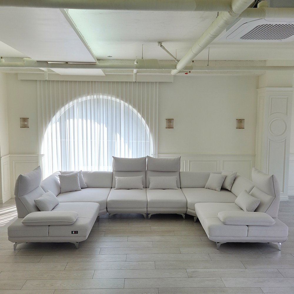 베르디안 베티 10인용 스윙 패브릭 소파 아쿠아텍스 이지클린 대형소파 라운지소파 ㄷ자소파 U자소파, 아이보리 1,490,000원