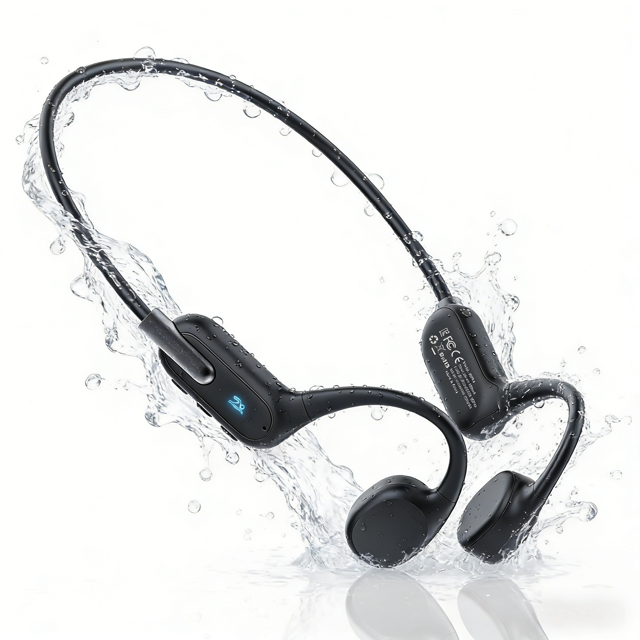 인플리바타 골전도 초소형 IPX8 완전방수 내장 MP3 무선 블루투스 6.0 이어폰, 블랙, X6Pro 47,990원