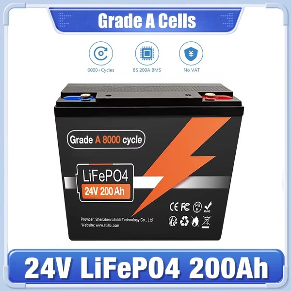 2025 새로운 LiFePo4 24V 200Ah 리튬 철 인산염 배터리 내장 BMS 태양 육로 오프 그리드 용 230,300원