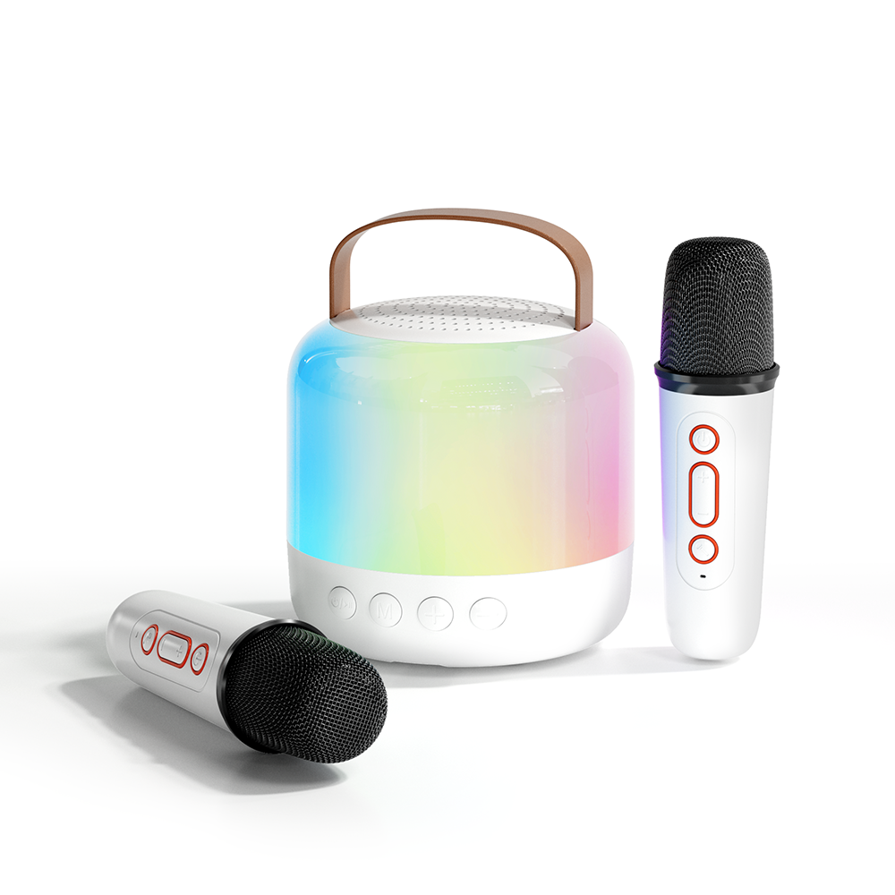 NICESUN 무드등 블루투스 스피커 휴대용 노래방 무선 마이크 세트 페스티벌 선물 Y6, 화이트 55,000원