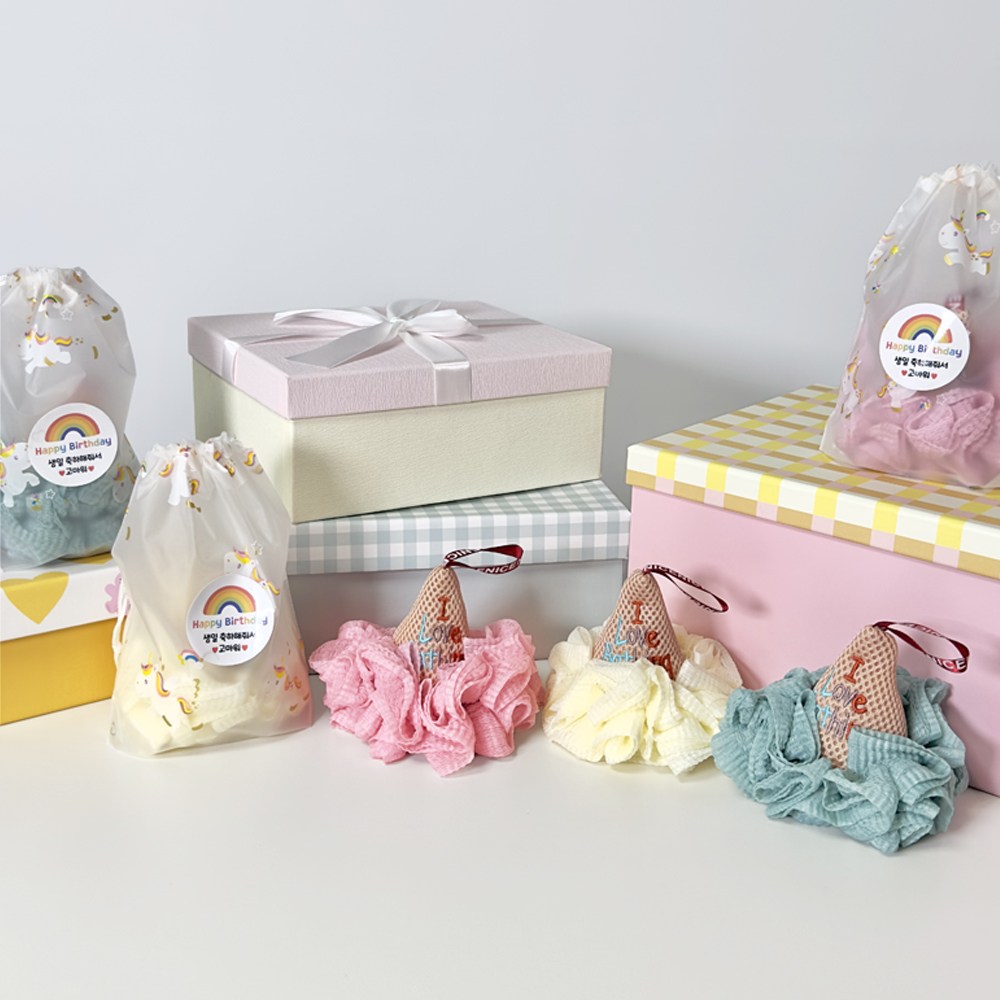 아크디 부드러운 샤워볼 구디백 답례품 세트, 10개, 혼합 22,000원