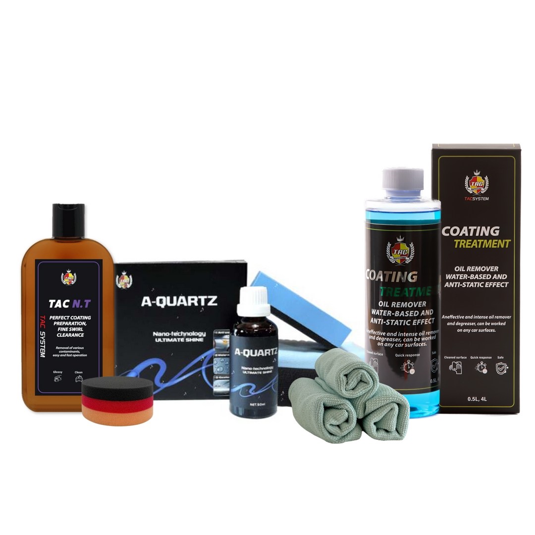 TAC시스템 유리막코팅 5종 세트(유리막코팅제, 페인트 클렌져, 유분제거제, 다용도 타월, 저먼패드), 1개 42,000원