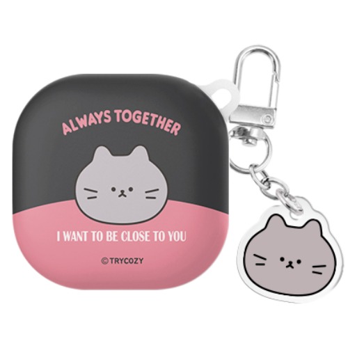 야옹이 투게더 버즈라이브/버즈프로/버즈2/버즈2프로(공용) 하드 케이스 키링 세트, 러시안블루, 버즈라이브/버즈프로/버즈2/버즈2프로(공용) 16,500원