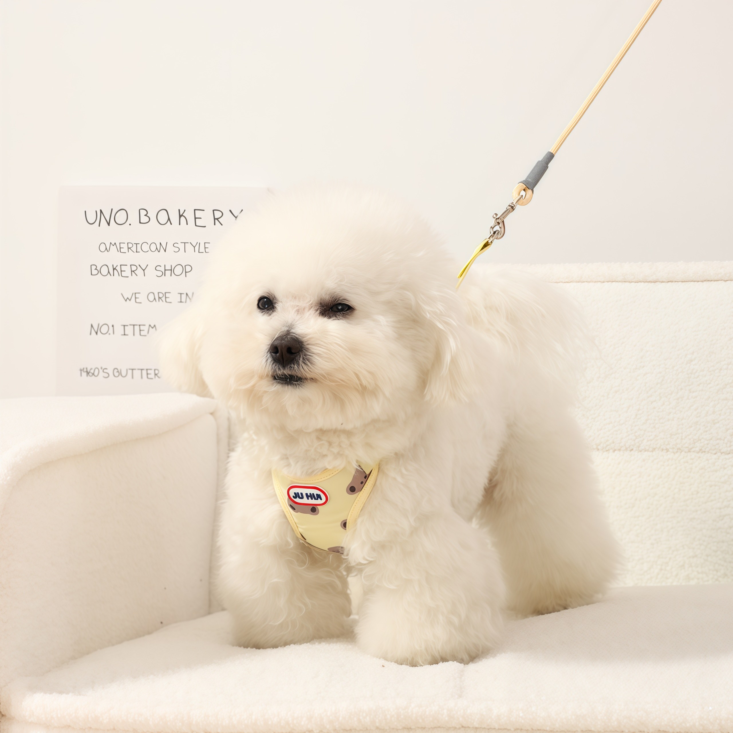 ULEPETS 귀여운 강아지 외출시 사이즈 조절 개 하네스+ 리드줄 세트, 1개, 노란색 8,800원