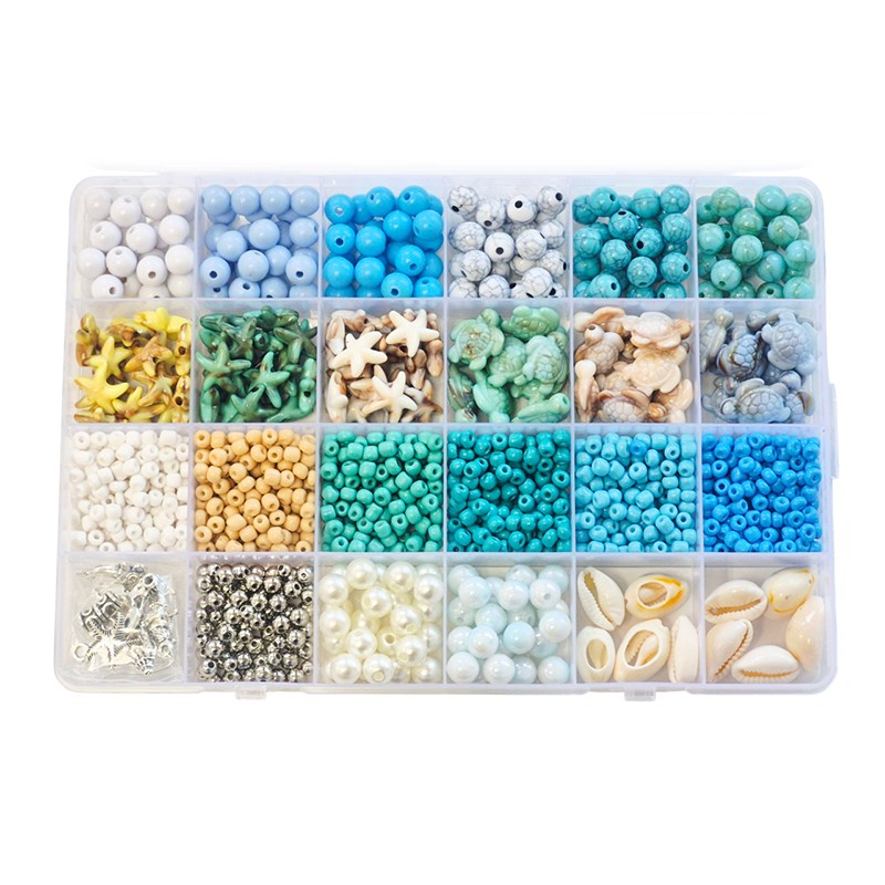 24칸 여름비즈세트 조개비즈 불가사리 비즈 공예재료, 1개, #25 여름비즈세트 17,800원