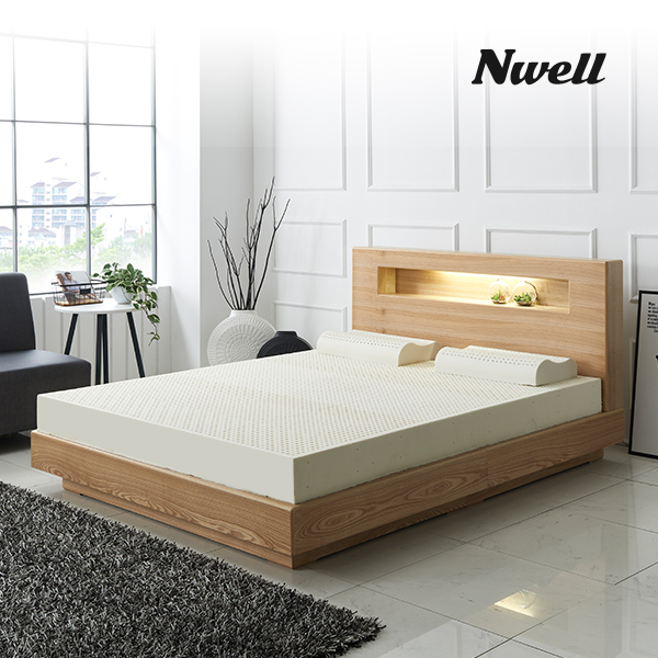 느웰베드 아이번 천연라텍스 킹(K) 평상형침대(라텍스매트리스 포함), 차콜그레이 928,000원