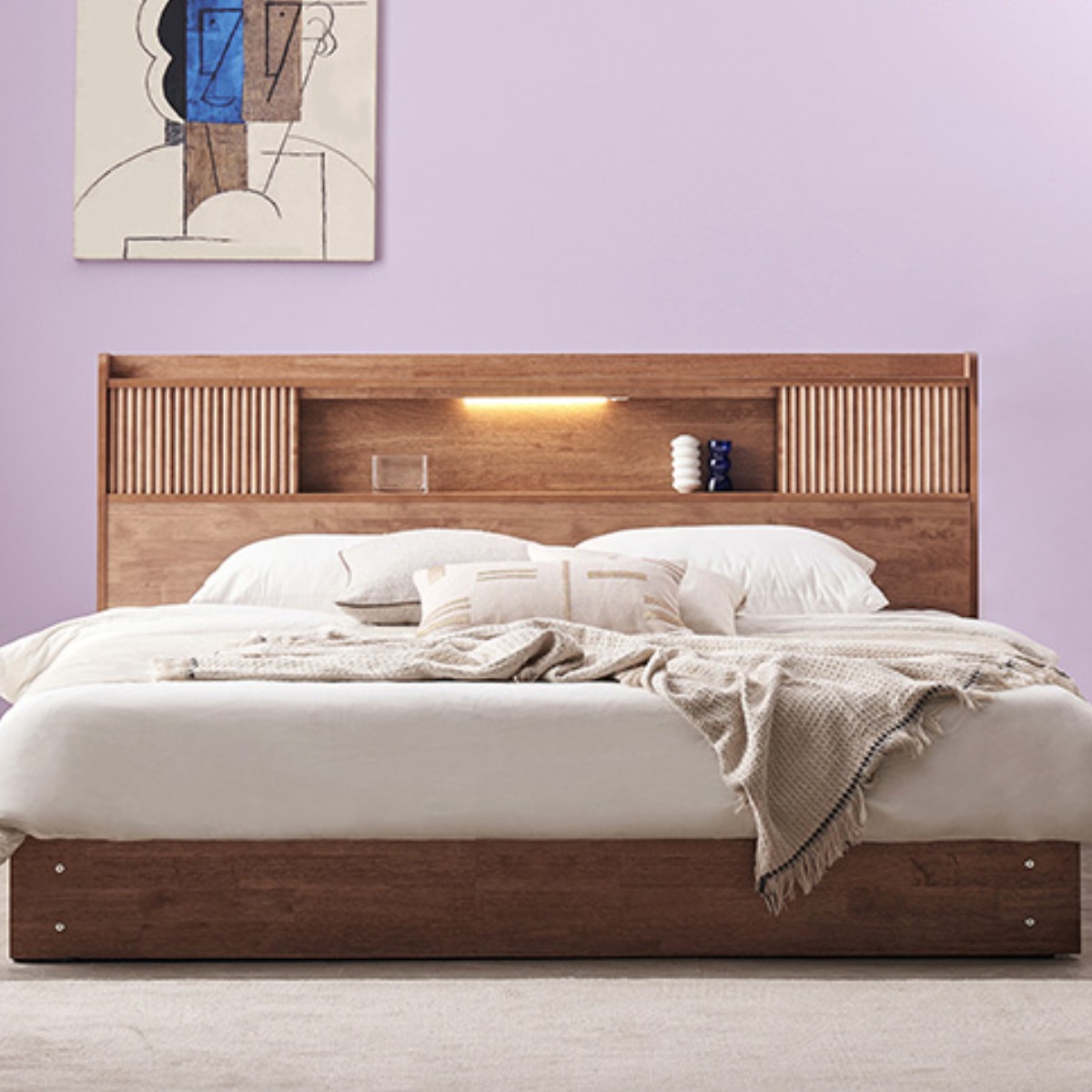 잉글랜더 앙티브 템바보드 원목 수납 침대 LK(Sweet Slumber 9존 필로우탑 매트-K) 759,000원