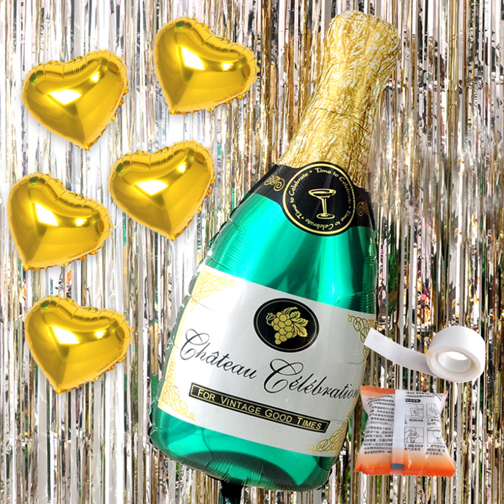 파티쇼 샴페인 골드커튼 4p + 샴페인 은박풍선 그린 + 하트 골드 은박풍선 25cm 5p + 글루닷 9,760원