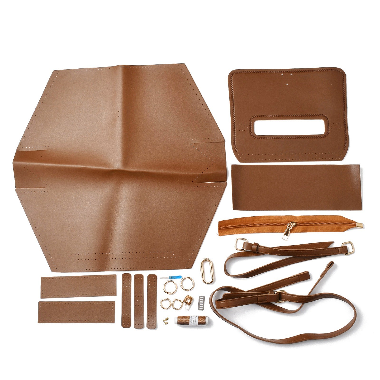 가죽 핸드백 DIY 키트 숄더백 크로스백 만들기 세트 핸드메이드 재료 패키지 미니백 손잡이 가방 부자재, 샌디 브라운 44, 1개 18,600원